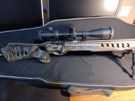 Se vende carabina savage shark II, 22Lr, cañón pesado match, va con visor weaver  Kaspa Series 6-24x50 00