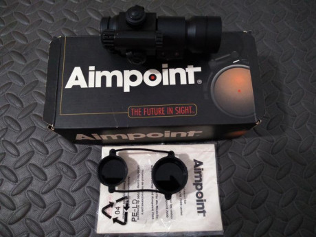 - VENDIDO - visor de punto rojo Aimpoint CompC 4 MOA con caja original y manuales, apenas utilizado y 02