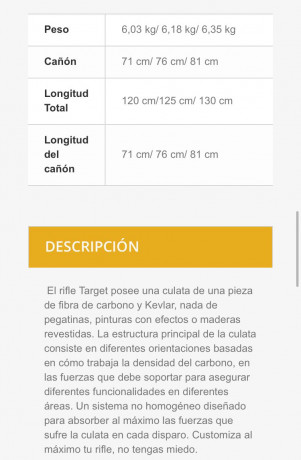 Se vende Victrix Carbono 308win. poco usado, como mucho 100 disparos, la etapa de prueba de municion y 20