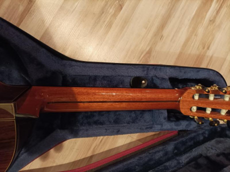 Cambio guitarra antonio de toledo amplificada con fishman presis,tapa maciza abeto,aros y fondo palosanto,tiene 10