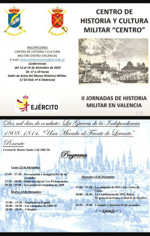 Buenas tardes a todos. 

Os paso la siguiente información sobre las II Jornadas de Historia Militar, que 00