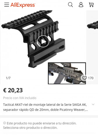 Buenas, a alguno le ocurre que le es imposible comprar accesorios para armas, ya sean de CO2, airsoft 00