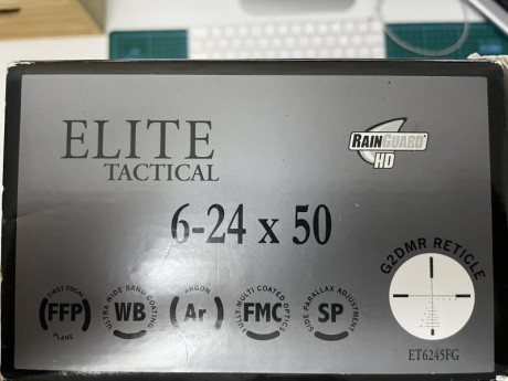 A la venta visor Bushnell Elite Tactical  6-24x50,tubo de 30 mm primer plano focal, reticula G2DMR, de 02