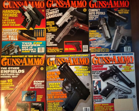 Revista Guns & Ammo.
81 números hasta Abril del 99.
Aparte incluyo algunos anuarios, números especiales 100