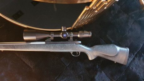 Rifle Weatherby Mark V en cal.30-378 weatherby,  cañon acanalado en acero inoxidable  con freno de boca 32