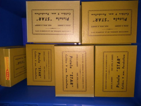 Buenas tardes, pongo a la venta cajas originales de cartón para la pistola STAR modelo BM de la Guardia 00