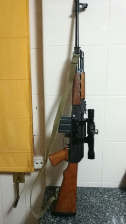 Vendo Zastava M76, excelente estado.
Números de serie coincidentes en todas las piezas del arma y montura, 12