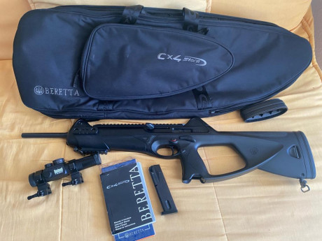 Vendido,NO se cambia- , rifle semiautomatico Beretta cx4 strom 9x19 mm en perfecto estado solo disparado 20