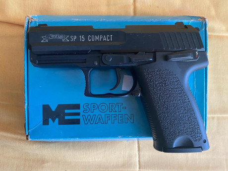 Vendido - No se cambia- pistola detonadora  SP 15 replica hk usp alemana  esta metida en licencia de armas 00