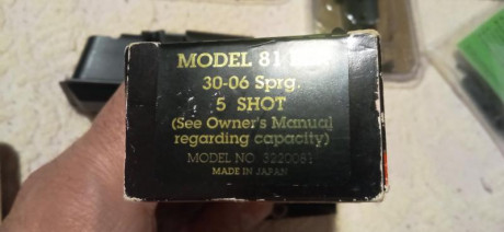 Accesorios para Browning BLR81 en calibre 30-06:
1.- Cargador extra, sin estrenar, fabricación Japón. 00