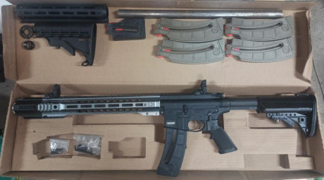 Se vende carabina Smith and wesson MP15 22LR. 
5 cargadores de 25 
1 cargador de 10 
Guardamanos SAI + 00