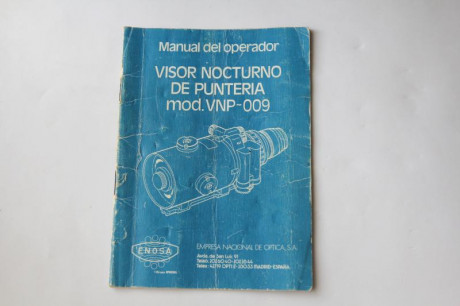 Vendo visor nocturno de puntería Enosa modelo VNP-009 militar para Cetme.
Gran pieza de colección de Cetme, 02