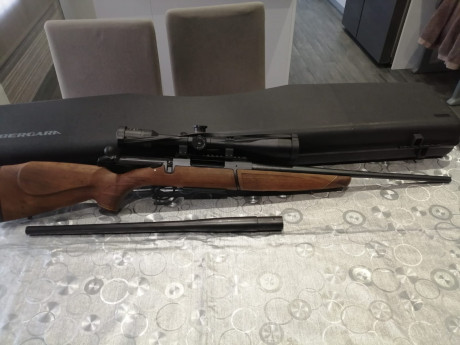 Hola a todos, por falta de uso vendo rifle + cañon adicional Bergara bx11.
El principal es del 308 és 31