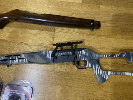 Se vende carabina Ruger por otro proyecto.

La Carabina va con culata de madera y sintetica.
La culata 21