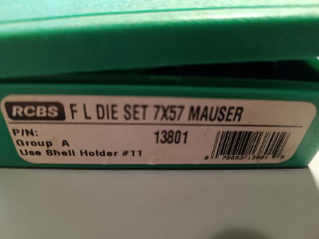 Buenos días al foro.

Vendo Dies RCBS del cal. 7 x 57 Mauser con Shell Holder y Trim. En perfecto estado, 00