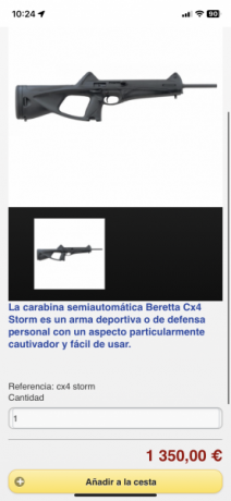 Vendido,NO se cambia- , rifle semiautomatico Beretta cx4 strom 9x19 mm en perfecto estado solo disparado 50