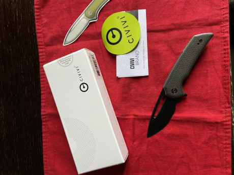 A la venta navaja Civivi Odium con cachas en micarta canvas y hoja en acero D2. De colección, sin uso. 01