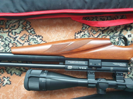 Vendo equipo completo de PCP:
Carabina PCP BSA Scorpion SE calibre 5.5 
Visor BSA 6-24x50 quarry king
Supresor 01