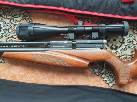 Vendo equipo completo de PCP:
Carabina PCP BSA Scorpion SE calibre 5.5 
Visor BSA 6-24x50 quarry king
Supresor 00