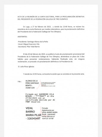 Después de analizar el acta nº1/2022 mesa electoral publicada en la web de la FEGATO , como federado que 120