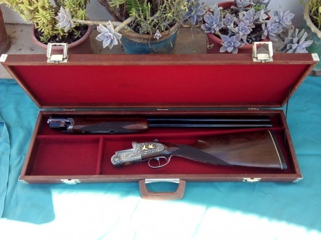 Vendo escopeta superpuesta F. SARRIUGARTE, de caza, con dos gatillos, cañones de 71 cm. con 3 y 1 estrellas. 01