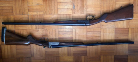 Escopeta Erbi, calibre 12, extractora con cantonera regulable, animas a espejo, cañones de 70 ctms. de 01