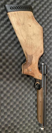 Vendo otro proyecto inacabado. Crossman 1377 4.5mm, breech metálico, tapón delantero mecanizado en aluminio, 01