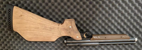 Vendo otro proyecto inacabado. Crossman 1377 4.5mm, breech metálico, tapón delantero mecanizado en aluminio, 00