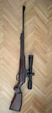 Vendo rifle semiautomático HK calibre 30-06 , modelo 940 , versión cañón largo . 
Monturas y visor vendido.
Solo 02