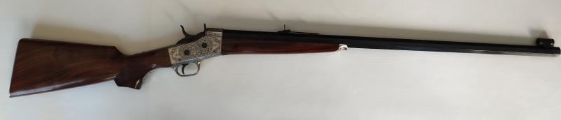 Rifle Rolling Block de Pedersoli de lujo, el más alto de gama, profusamente grabado, maderas seleccionadas, 00