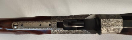 Rifle Rolling Block de Pedersoli de lujo, el más alto de gama, profusamente grabado, maderas seleccionadas, 12