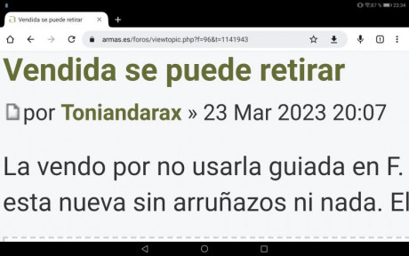 La vendo por no usarla guiada en F. Apenas a tirado 3 cajas de municion. Como se puede ver en las fotos 150