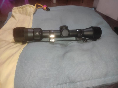Visor Bushnell 1.74 4 x 32 tubo de 25 con anillas Apel originales. Todo en perfecto estado. 
Con tubo 02