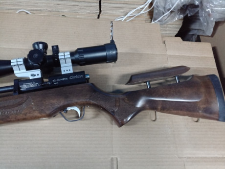 Hola de nuevo.
Sale a la venta mi Orion del 6.35 con visor incluido. Es un Falcon Menace 10x44. mildot.
En 01