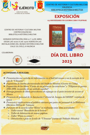 Día del Libro 2023.

Buenos días a todos.

La Biblioteca Histórico Militar, del Centro de Historia y Cultura 00