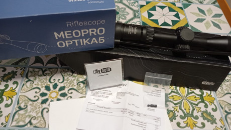 Buenas tardes,se cede visor meopta meopro óptica5 2-10x42 con paralax y tubo de pulgada,sin uso tiene 01