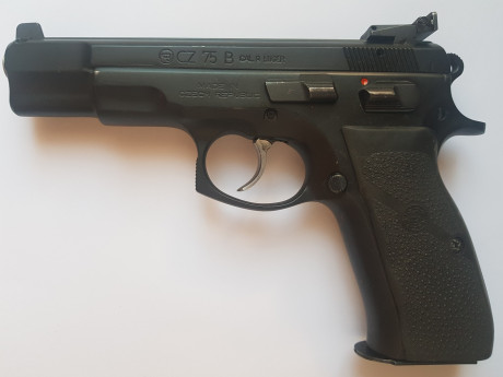 Vendo CZ 75 B con dos cargadores, alzas LPA mas las de combate, dos juegos de cachas, unas de madera y 01