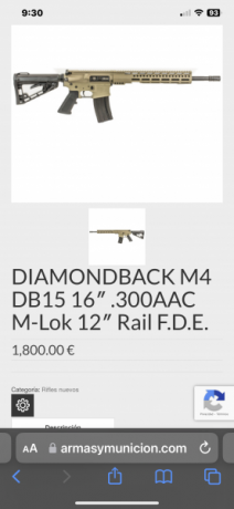 :cry: Por iniciar un nuevo proyecto vendo uno de mis dos AR15 Diamond Back en 300 blackOut con cañón de 71