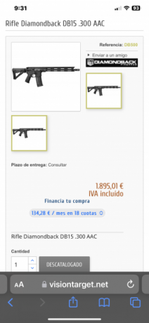 :cry: Por iniciar un nuevo proyecto vendo uno de mis dos AR15 Diamond Back en 300 blackOut con cañón de 70