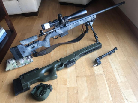 Bergara HMR Wilderness (acabado cerakote) en 6,5 Creedmoor con los siguientes extras:
- Carril picatinny 00