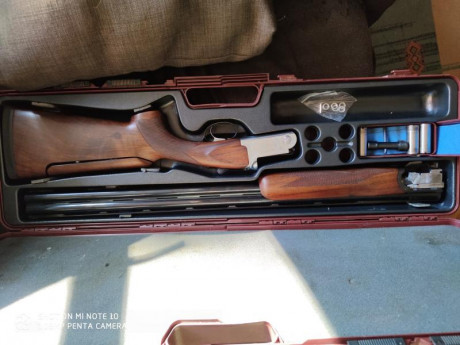 VENDO ESCOPETA RIZZINI SUPERPUESTA CAL 12 , EXPULSORA,CAÑONES DE 75 CON 5 POLICHOQUES Y CULATA REGULABLE 01