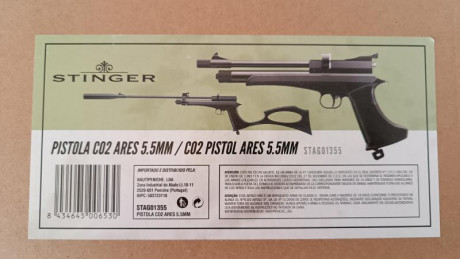 Se vende por 100€
Pistola aire comprimido Stinger Ares 5.5mm con kit de conversión a carabina.
Incluye 01