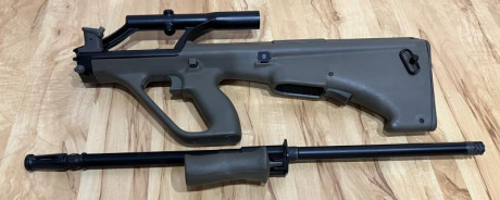    STEYR AUG .222 Remington   

  Características:  

Bullpup.
Ambidiestro con cambio ventana expulsión.
Versión 00