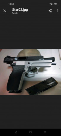 Hola. Vendo esta pistola impecable dos cargadores de 13 disparos armazón de aleación . mide lo mismo que 10