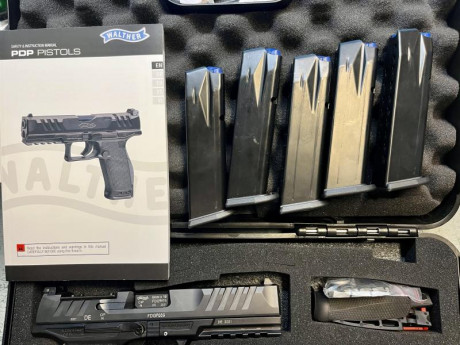 SE VENDE WALTHER PDP DE 5", DE CALIBRE 9x19

 Tiene instalada la base para colocar visor óptico, 02