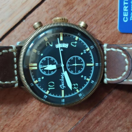 Reloj tipo pilot de la marca británica Geckota, modelo ya descatalogado, las nuevas colecciones rondan 12