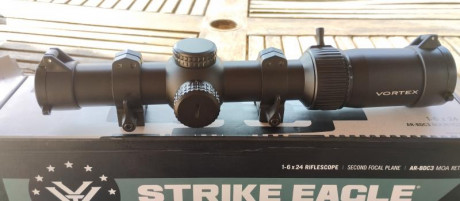 Buenas tardes,

Vendo Visor VORTEX STRIKE EAGLE 1-6 x 24 nuevo en su caja con anillas WARNE DESMONTABLES 01
