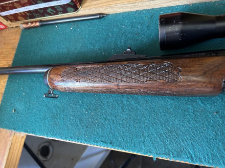 Se vende recien repasado de todo con un visor bushnell y monturas apel
Con dos cargadores 
El rifle es 02