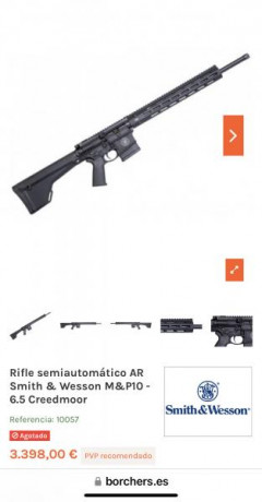 Vendo AR10 Smith&Wesson calibre 6.5 creedmoor con cañón de 20 pulgadas, ambidiestro, A ESTRENAR ni 61