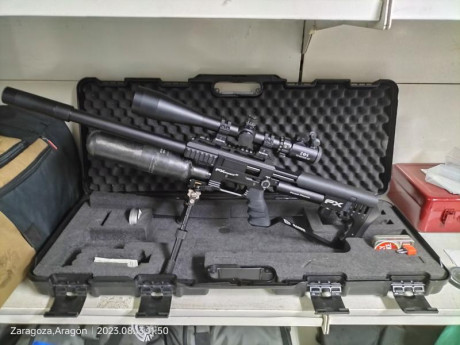 Vendo FX Impact MK2 Power Plenum 
Calibre 4,5
Visor Zos 10x40x50 y anillas
Bipode
Sonda de recarga
Adaptador 21